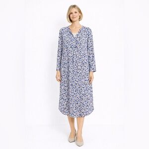 SIMPLE WISH Blue and Cream Floral Dress NWT